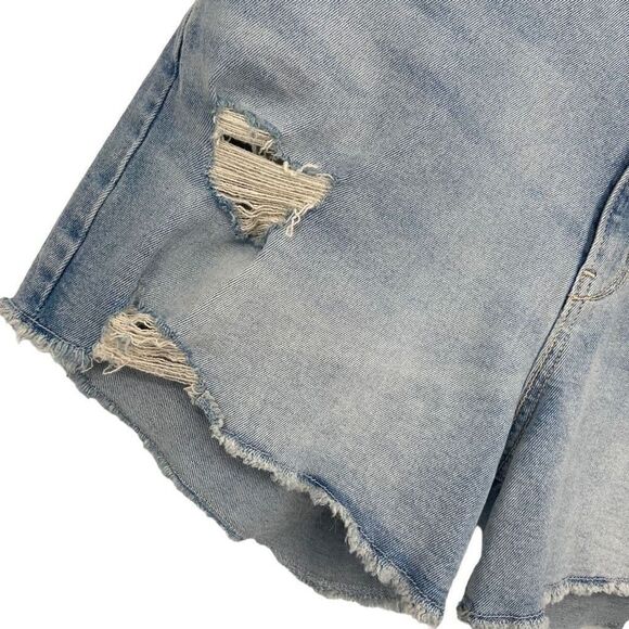 Levi’s Denizen Essential Stretch High Rise Distressed Shorts Size 8 NWT - Picture 2 of 8